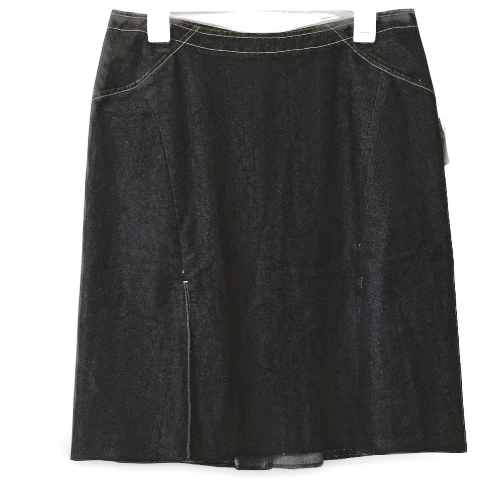 Spiegel 2000s Dark Wash Denim Midi Skirt with Front Slit Size 10